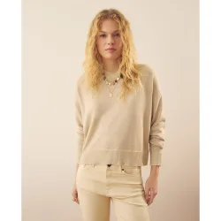 Jersey de punto perlado de mujer con lúrex