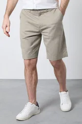 Men's Khaki Premium Cotton Linen Shorts Size: 42 - Khaki - Size: 42