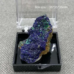Natural beautiful Azurite and Malachite symbiotic mineral specimen crystal Stones and crystals Healing crystal Box:35mm
