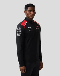 Official Haas Unisex Team Quarter Zip Midlayer CAVIAR / FLAME SCARLET XL unisex