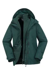 Fell 3 in 1 Jacket Water Resistant Rain Coat - Dark Green - Size: 8