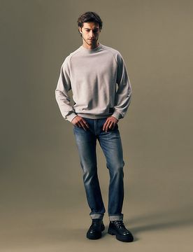 Gold Regular Crew Sweatshirt Light Grey Heather Größe XL male