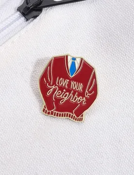 Funny TV Show Love Your Neighboi Enamel Pins Creative Sweater Inspiration Brooch Backpack Lapel Badge Jewelry Gift Kids Friends - Aliexpress - FashionsVida