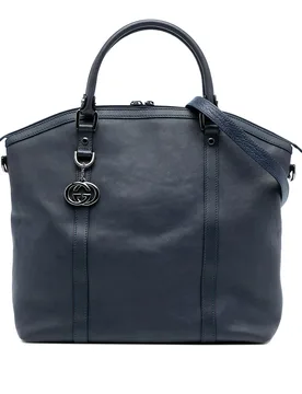 Large Leather Charm Dome Satchel - Gucci - FashionsVida