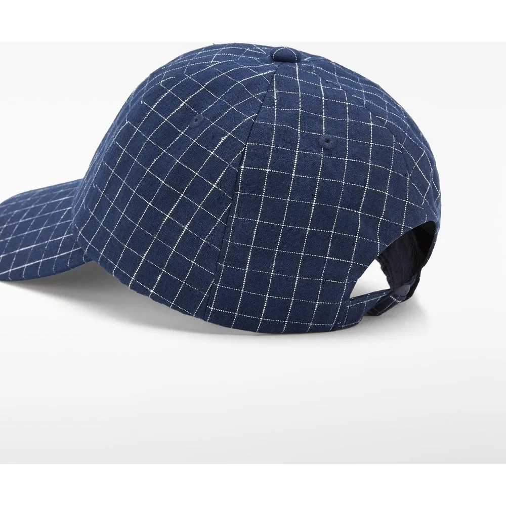 Gorra de mujer de cuadros en lino - Adolfo Dominguez - FashionsVida