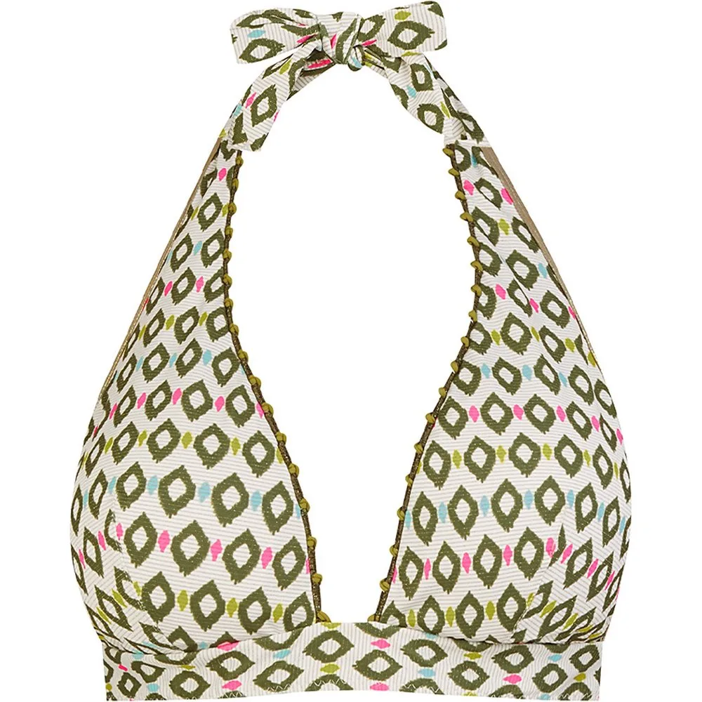 Top de bikini halter y estampado con lurex - Lola Dolores Cortés - FashionsVida