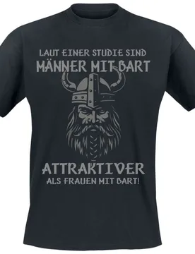 T-Shirt - Männer mit Bart - M bis 3XL - für Männer - Größe XXL - schwarz - Männer - male - Funshirt - FashionsVida
