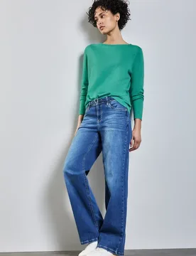 Weicher Strickpullover female Türkis - Street One - FashionsVida