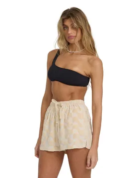 Laura Waves Cotton Rich Beach Shorts White female - Billabong - FashionsVida