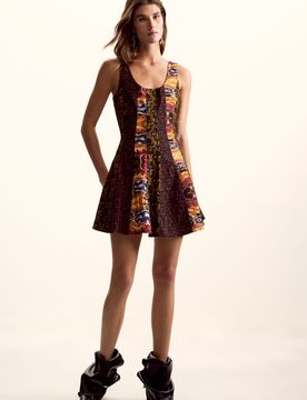 Vestido tirantes diseñado por Mr. Christian Lacroix, Mujer, Algodon, Verde, XS