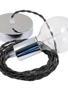 Cables Suspension Luminaire Tn03 1 M Anthracite / Chrome Plated One Size - Creative - FashionsVida