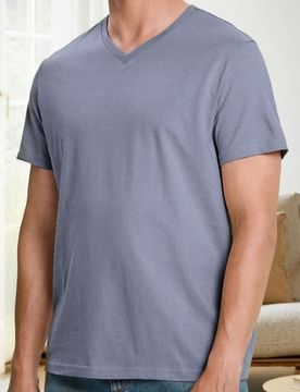 T-shirt basic con scollo a V - lavanda