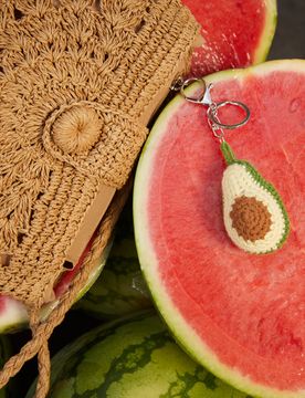 Agua avocado charm keyring
