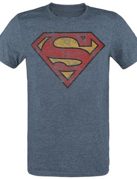 DC Comics T-Shirt - Logo - XL bis XXL - für Männer - Größe XL - blau meliert - Lizenzierter Fanartikel - Männer - male