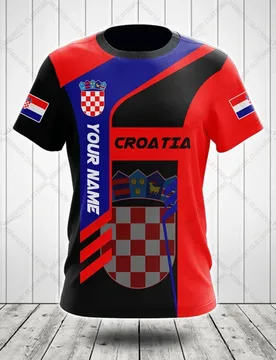 Croatia National Emblem Printing Cool Flag Fashion New Casual Men's And Women's Round Neck Short Sleeve Oversized Sports T-shirt - Aliexpress - FashionsVida
