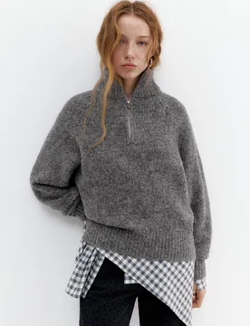 Quarter-Zip Jumper (Size: ) - Pull&bear - FashionsVida