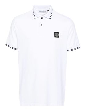 Polo Bianca In Cotone Con Logo