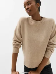 Crew Neck Jumper with Wool Medium Beige female