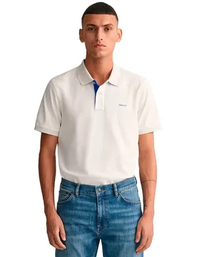 Polo à Manches Courtes Reg Contrast Rugger Eggshell 5XL