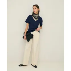 Pantalón de mujer wide leg popelín