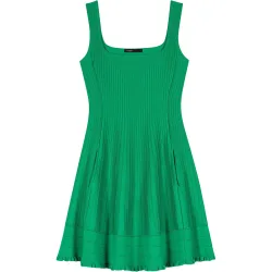 Vestido corto de punto acanalado skater