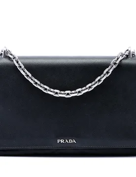 Saffiano Lux and Tessuto Chain Crossbody - Prada - FashionsVida