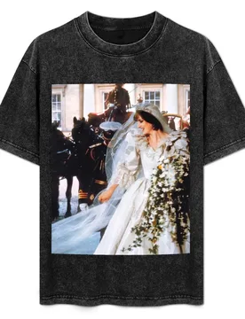 Princess Diana on her wedding day, 1981. T-Shirt Casual Streetwear Short Sleeve Tee - Aliexpress - FashionsVida