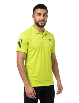 Club 3 Stripes Short Sleeve Polo Lucid Lemon M - Adidas - FashionsVida
