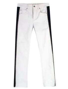 White & Navy Slim Leg Jeans - Isabel Marant - FashionsVida