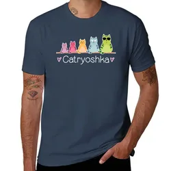 Catryoshka Russian Matryoshka Nesting Cats Doll Cute T-Shirt Big Size Short Sleeve Casual Top