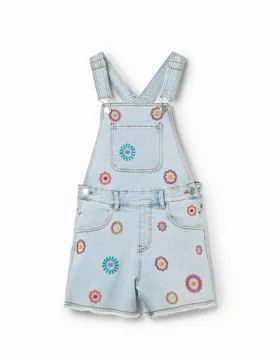 Salopette jean broderies BLUE 3/4 female - Desigual - FashionsVida