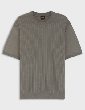 Maglia misto lino uomo grigio