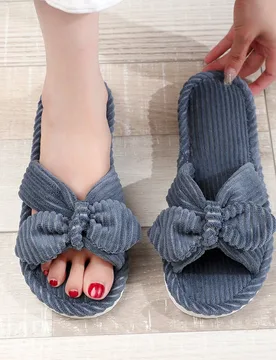 Pantuflas de dedo abierto para otoño/invierno con suela blanda para uso en interiores y hogar, adecuadas para primavera, otoño y pisos de madera, si - Shein - FashionsVida