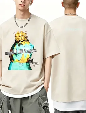 Hot Sale Britney Spears Oops I Did It Again Graphic T-shirt Men Women Casual Oversized Crewneck T Shirts Male Vintage Streetwear - Aliexpress - FashionsVida