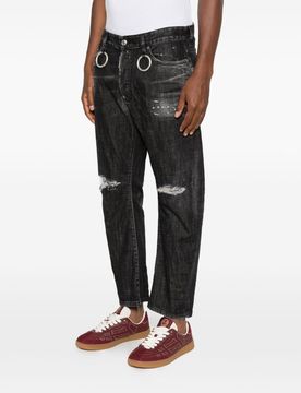 Dsquared2 jeans strappato uomo nero