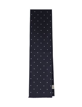 Unisex Silk Scarf with Dot Pattern