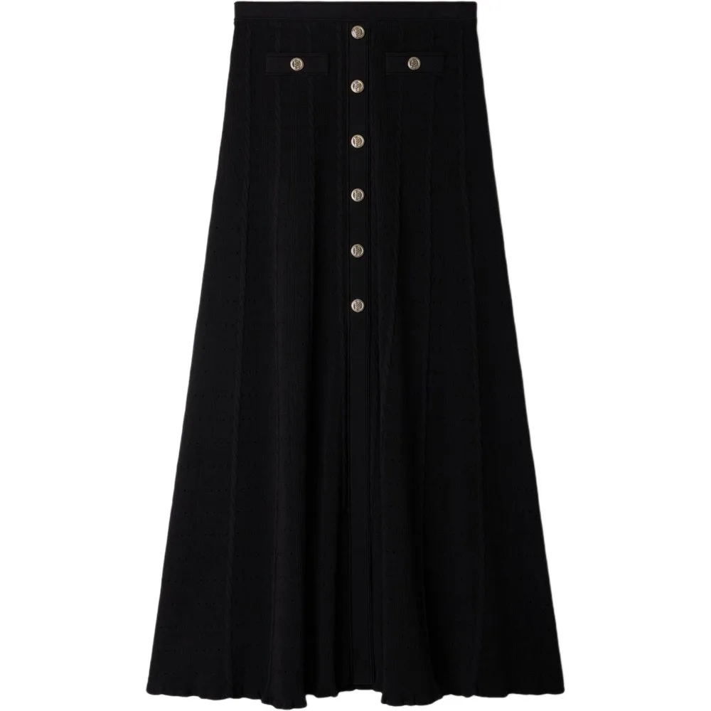 Falda midi de punto pointelle - sandro - FashionsVida