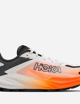 Women's Zinal 3 Trail Shoes in Frost/Neon Tangerine, Size 8 - HOKA - FashionsVida