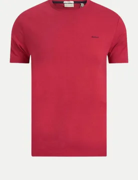 T-Shirt mit Kontrast Logo Rot XXL - Gant - FashionsVida