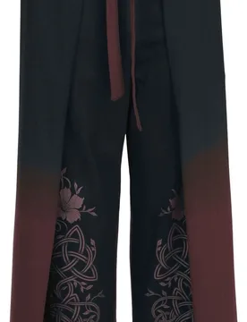 Stoffhose - Rooted in Reverence Wrap Pants - S-M bis XXL-3XL - für Damen - Größe S-M - schwarz/rot - Frauen - female - Black Premium by EMP - FashionsVida