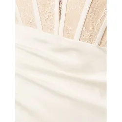 Vestido largo de satén y encaje