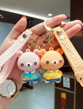 Crossbody Bear Keychain Soft Rubber Pendant For Car Cute Couple Chain Cartoon Plushie Bag Hanger Wholesale Mini Size - Aliexpress - FashionsVida
