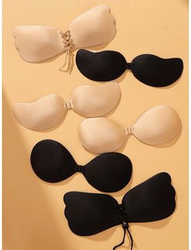Pares de sujetadores adhesivos push up, pezoneras invisibles reutilizables con cierre frontal, accesorios de ropa interior y lencería para mujer