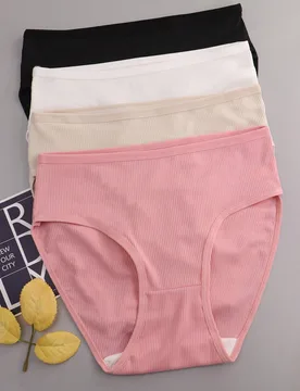 Piezas de bragas deportivas triangulares cómodas y holgadas de mujer con cintura alta, hechas de material de seda de leche - Shein - FashionsVida