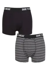 Mens 2 Pack SOCKSHOP Bamboo Trunks Black / Charcoal L - Black - Size: Large