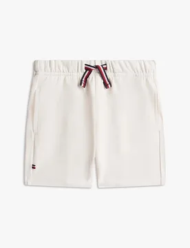 Bermuda bianco in felpa di cotone stretch con coulisse - Tommy hilfiger - FashionsVida