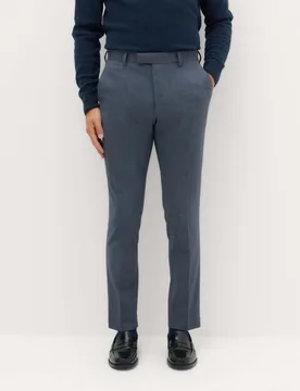 Slim Fit Twill Suit Trousers Blue male - M&S - FashionsVida