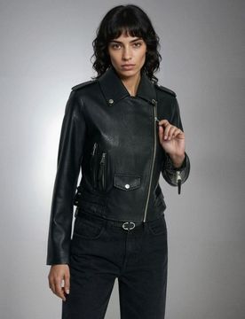 Giacca biker in ecopelle - nero