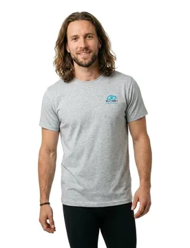 Logo Short Sleeve T-shirt Light Grey Heather 3XL Men - SUNSET - FashionsVida
