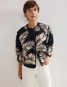 Kharis Quilted Print Reversible Jacket - Midnight - Size: L - Phase Eight - FashionsVida